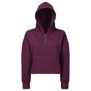 TriDri Womens/Ladies Half Zip Hoodie / Mulberry